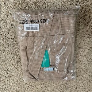 Beige Waffle Knit Robe